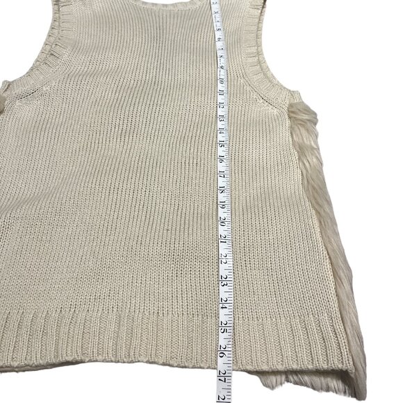 EYESHADOW Faux Fur Vest Size Medium Knit with Faux Fur Front Panels - Picture 9 of 10